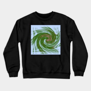 Swirling green and blue fractal vortex Crewneck Sweatshirt